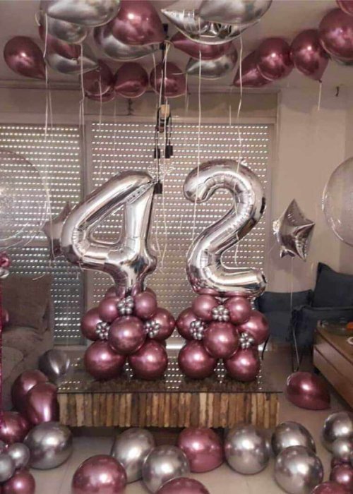 עיצוב בלונים יום הולדת 42