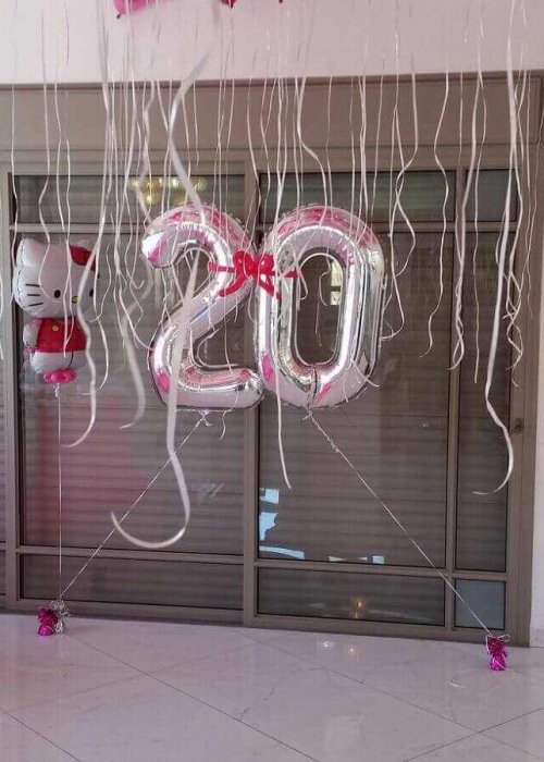 סידור בלונים ליום הולדת 20