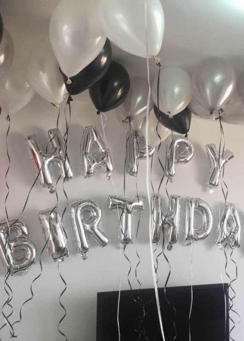 כיתוב בלונים happy birthday