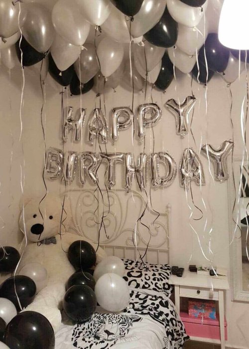 בלוני Happy Birthday כסופים