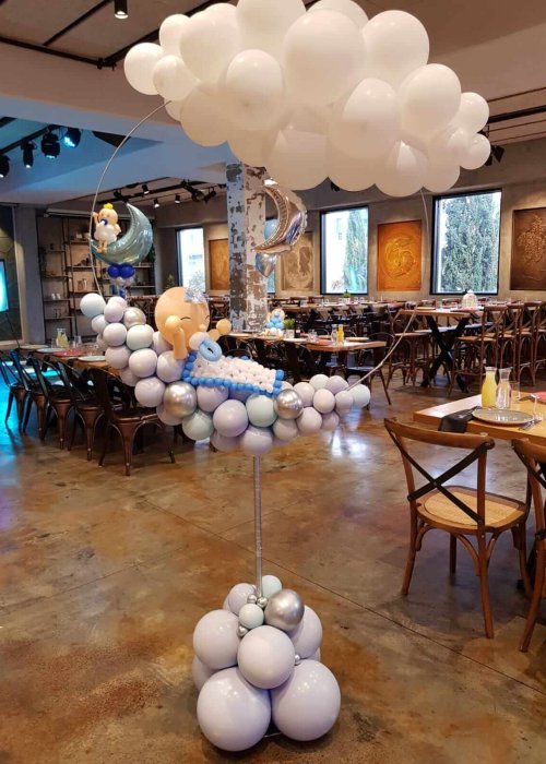 עיצוב בלונים מסודרים לברית