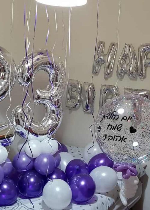 סידור בלונים ליום הולדת 23