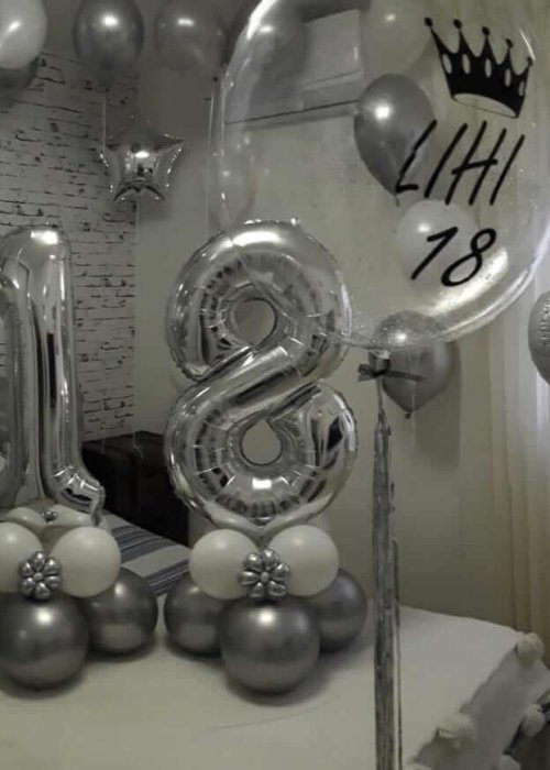 סידור בלונים ליום הולדת לגבר גיל 18