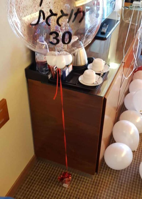 בלון שקוף עם כיתוב יום הולדת 30