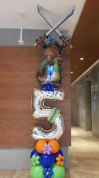 מעמד צב נינג'ה עם הספרה 5