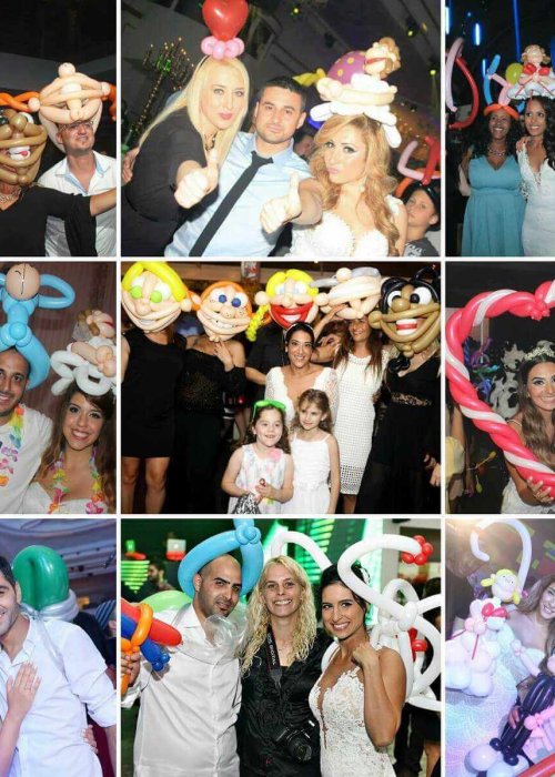 פסיפס חוגגים עם בלונים