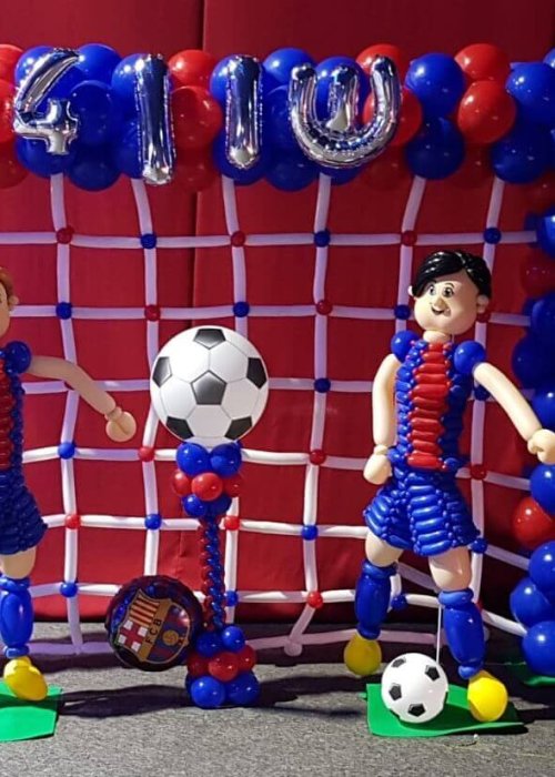 בלון הפתעה בצורת שער כדורגל צבעי ברצלונה