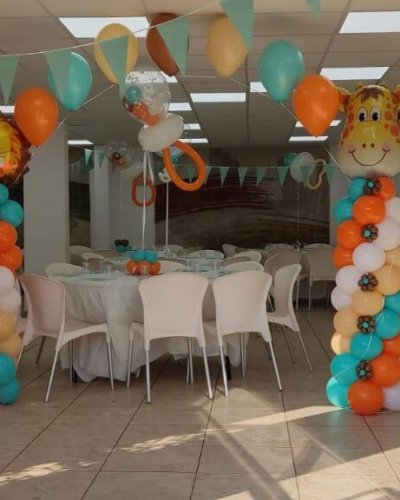 סידור בלונים לברית קשת אריה